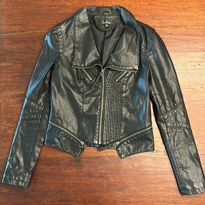 Lulu’s Vegan Leather Biker Jacket Size Medium